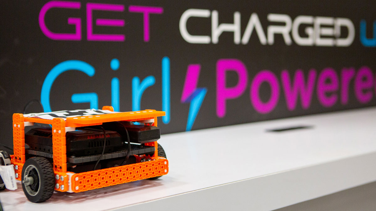 Girl Powered charging station at VEX Robotics World Championship