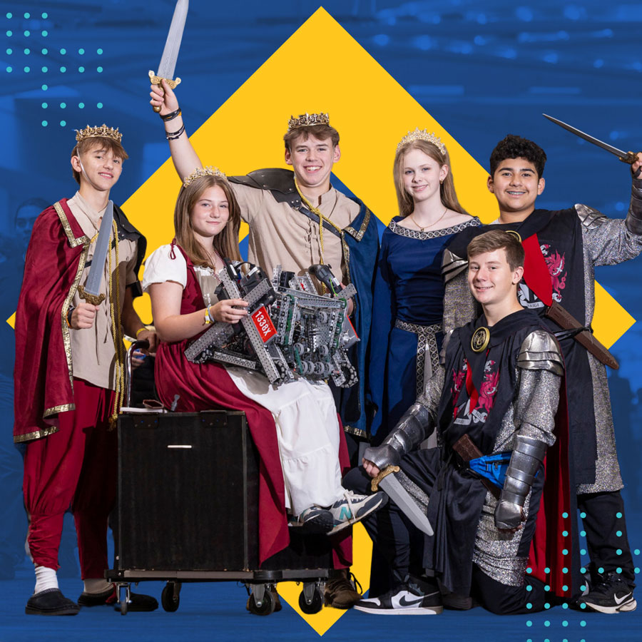 Team dresses in medieval costumes