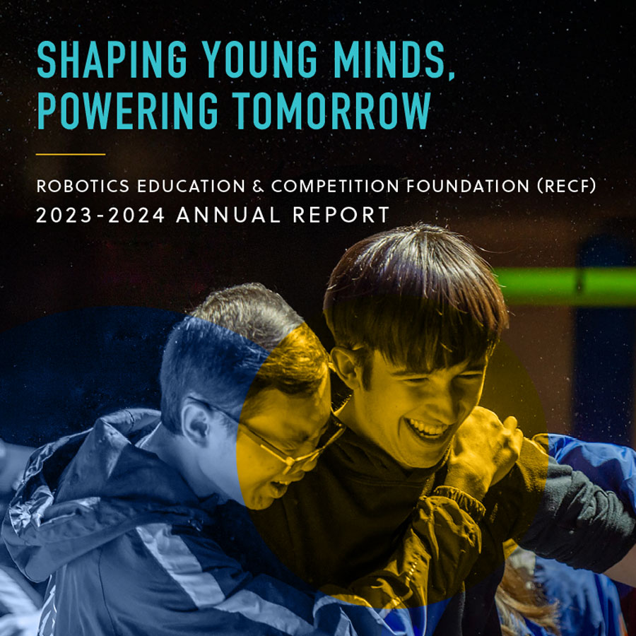 Team celebrates in an Annual Report 2023 2024 Graphic