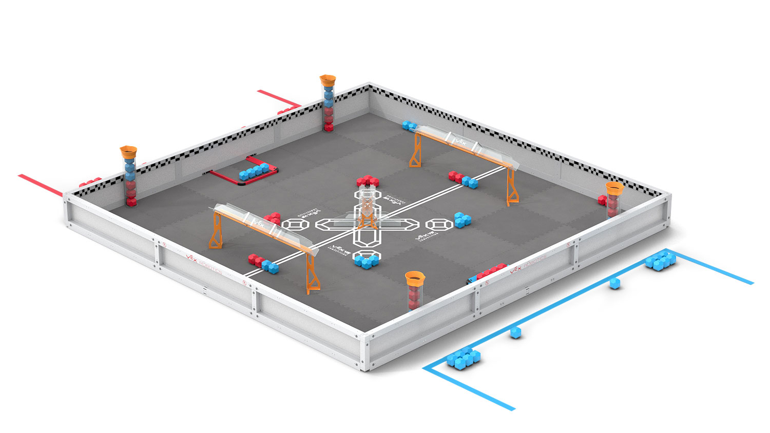Field Image of the VEX V5 Robotics Competition game Push Back