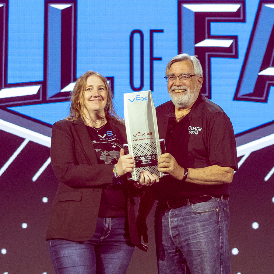 Preston Richey accepts the Inspiration All Star Award at the 2025 VEX Robotics World Championship