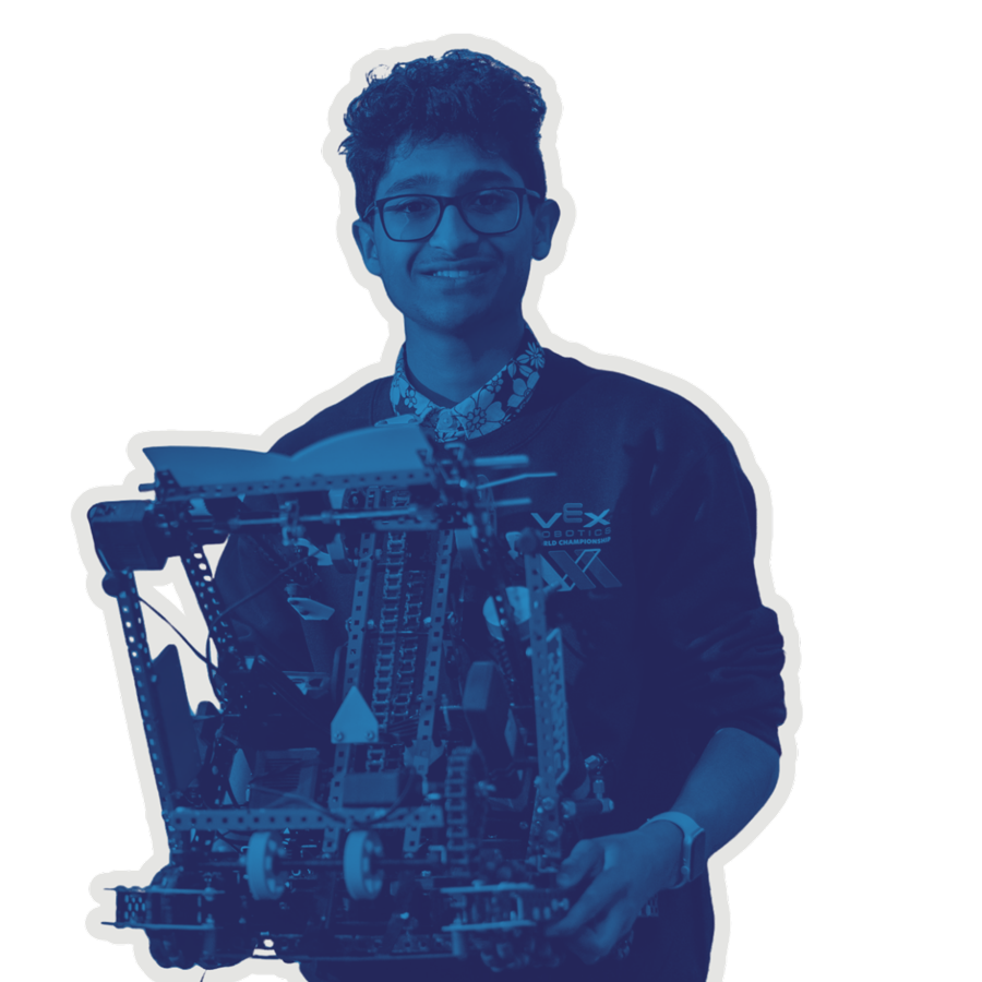 Participant carries a robot